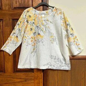 Alfred Dunner Ladies Shirt/Blouse 3/4 Length Sleeves Size L